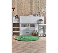 Julian Bowen Otis Single White Midsleeper Cabin Bed with Desk Julian Bowen White Single