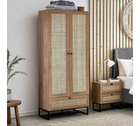 Julian Bowen Padstow 2 Door 1 Drawer Wardrobe - Oak Effect