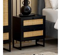 Julian Bowen Padstow 2 Drawer Bedside - Black
