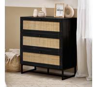 Julian Bowen Padstow 3 Drawer Chest - Black