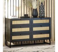 Julian Bowen Padstow 6 Drawer Black Chest of Drawers - Wilko