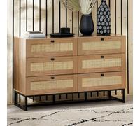 Julian Bowen Padstow 6 Drawer Oak Chest of Drawers - Brown - Wilko
