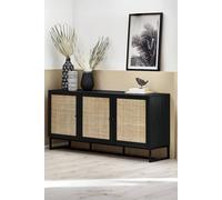 Julian Bowen Padstow Rattan 3 Door Sideboard in Black Julian Bowen Black