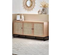 Julian Bowen Padstow Rattan 3 Door Sideboard in Light Oak Julian Bowen Light Oak