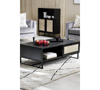 Julian Bowen Padstow Rattan Coffee Table in Black Julian Bowen Black