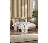 Julian Bowen Padstow Rattan 150cm King Bed - Oak, Brown