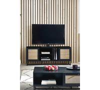 Julian Bowen Padstow Rattan TV Unit in Black Julian Bowen Black