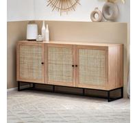 Julian Bowen Padstow 3 Door Oak Sideboard - Size: 40 x 160 x 75cm - Wood - Wilko