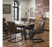 Set Of 2 Brooklyn Chairs - Brown / Gunmetal