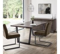 Julian Bowen Pair of Suede Effect Dining Chairs - Charcoal