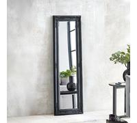 Julian Bowen Palais Black Dress Mirror, Wood Frame, Rectangular, Full Length, Freestanding, 130 X 40 X 3.5Cm