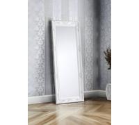 Julian Bowen Palais Mirror Full Length - Antique Leaner or Wall Mounted, Glass, 170cm x 70cm, Full Body Mirror for Bedroom, Living Room & Dressing Room - White
