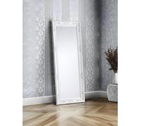 Julian Bowen Palais Mirror Full Length - Antique Leaner or Wall Mounted, Glass, 170cm x 70cm, Full Body Mirror for Bedroom, Living Room & Dressing Room - White