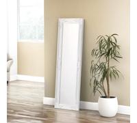 Julian Bowen Palais White Dress Mirror, Wood Frame, Rectangular, Full Length, Freestanding, 130 X 40 X 3.5Cm