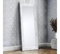 Julian Bowen Palais Mirror Full Length - Antique Leaner or Wall Mounted, Glass, 170cm x 70cm, Full Body Mirror for Bedroom, Living Room & Dressing Room - White