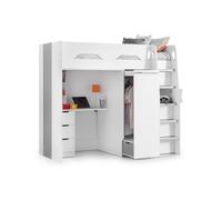 Julian Bowen Pegasus High Sleeper, Chipboard, White, Single