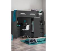 Julian Bowen Pegasus Highsleeper Loft Bed with Desk in Dark Grey | Size: Single Julian Bowen Dark Grey Single