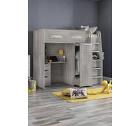 Julian Bowen Pegasus Highsleeper Loft Bed with Desk in Grey | Size: Single Julian Bowen Grey Single