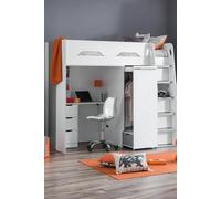 Julian Bowen Pegasus Highsleeper Loft Bed with Desk in White | Size: Single Julian Bowen White Single