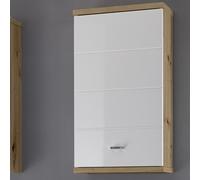 Julian Bowen Pool 1 Door Wall Cabinet - White & Oak