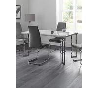 Julian Bowen Positano Marble 4 Seater Dining Table - Chrome