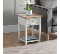 Julian Bowen Provence Single Drawer Grey Lacquer Lamp Table - Wood - Wilko