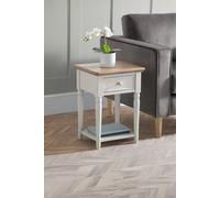 Julian Bowen Provence 1 Drawer Side Table with Shelf in Light Grey Julian Bowen Light Grey