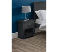 Radley 1 Drawer Bedside Table, Dark Grey & Pine