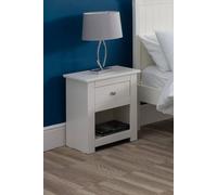 Julian Bowen Radley Single Drawer Surf White Bedside Table - Wilko