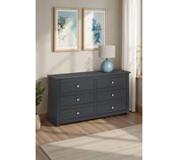 Julian Bowen Radley 6 Drawer Anthracite Chest of Drawers - Black - Wilko