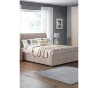Julian Bowen Ravello 2 Drawer Storage 150cm King Bed, Fabric, Mink Chenille