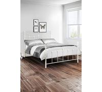 Julian Bowen Stone White Wood Rebecca Bed, Double