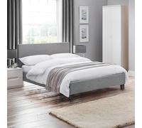 Julian Bowen Rialto 90cm Single Bed-Light Grey, Fabric