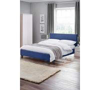 Julian Bowen Rialto King Dark Blue Fabric Upholstered Bedframe, Height: 89.5 X Width: 158.5 X Depth: 216Cm