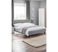 Julian Bowen Rialto Double Light Grey Linen Bed - Wilko