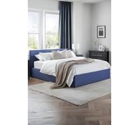 Julian Bowen Rialto Upholstered Ottoman Storage Bed in Blue | Size: Double Julian Bowen Blue Double