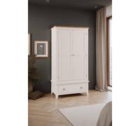 Julian Bowen Richmond 2 Door Single Drawer Wardrobe - Size: 2 Door, Single Drawer - Grey - Wilko