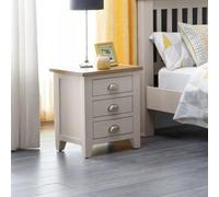 Julian Bowen Richmond 3 Drawer Grey and Oak Bedside Table - Wilko