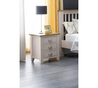 Julian Bowen Richmond 3 Drawer Grey and Oak Bedside Table - Wilko