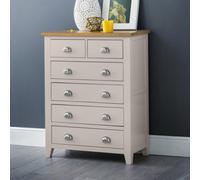 Julian Bowen Richmond 6 Drawer Grey and Oak Chest of Drawers - Wilko