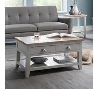 Julian Bowen Richmond Coffee Table With 2 Drawers - Grey/pale Oak