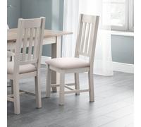 Julian Bowen Richmond Pair of Fabric Dining Chairs - Light Grey
