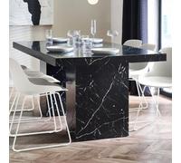 Julian Bowen Rome 6 Seater Marble Effect Dining Table Black - Wilko