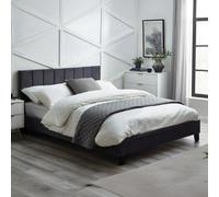 Julian Bowen Rosa 90Cm Single Grey Velvet Bed