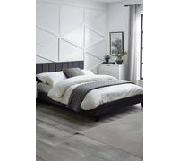Julian Bowen Rosa 135Cm Double Grey Velvet Bed