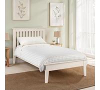 Julian Bowen Salerno Bed, Ivory, Single | Shaker Bed Frame, 90cm/3ft, Ideal for Kids & Guest Rooms, No Box Spring Needed, Traditional Slatted Headboard, Tapered Legs