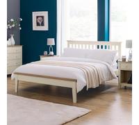 Julian Bowen Salerno Bed, Oak/Ivory, Double