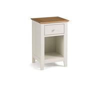 Julian Bowen Salerno Shaker 1 Drawer Bedside - Ivory / Oak Bedsides