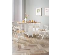 Julian Bowen Savoy White and Natural 4 Seater Dining Set - Wilko