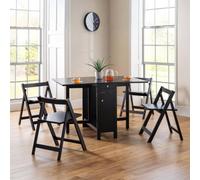 Julian Bowen Savoy Black 4 Seater Dining Set - Wilko